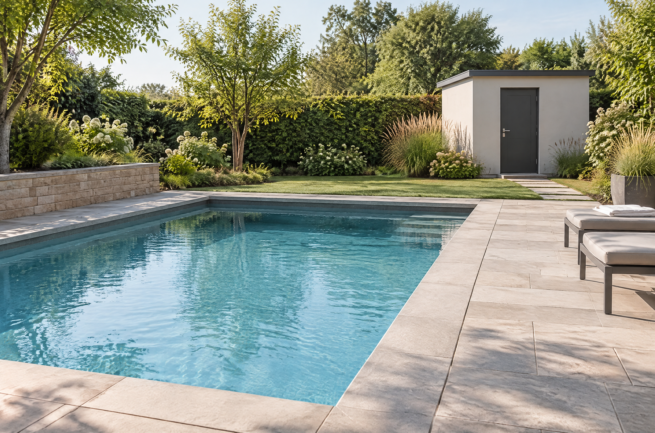 Illustrative Darstellung zum Ratgeberthema Elektroinstallation für einen Pool: Welche Bereiche müssen zusammen geplant werden?